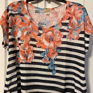 Women’s navy and floral top